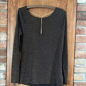 Michael Kors Elegant Black and Gold Women's Top